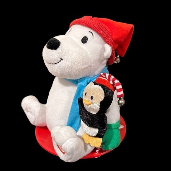 Hallmark 2008 Snowtime Pals Animated Sledding Polar bear and Penguin - Picture 3 of 10